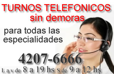 Turnos telefonicos sin demoras para todas las especialidades,  Turnos en 48 hs